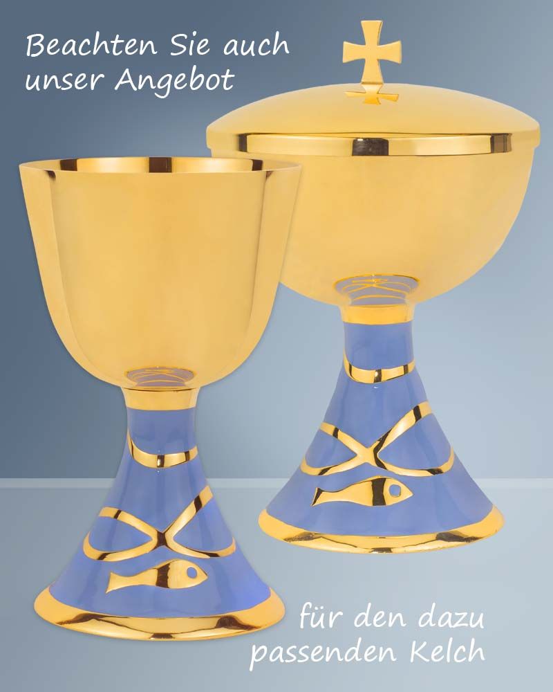 Ziborium Messing vergoldet 11,5 cm Ø, 18,5 cm hoch