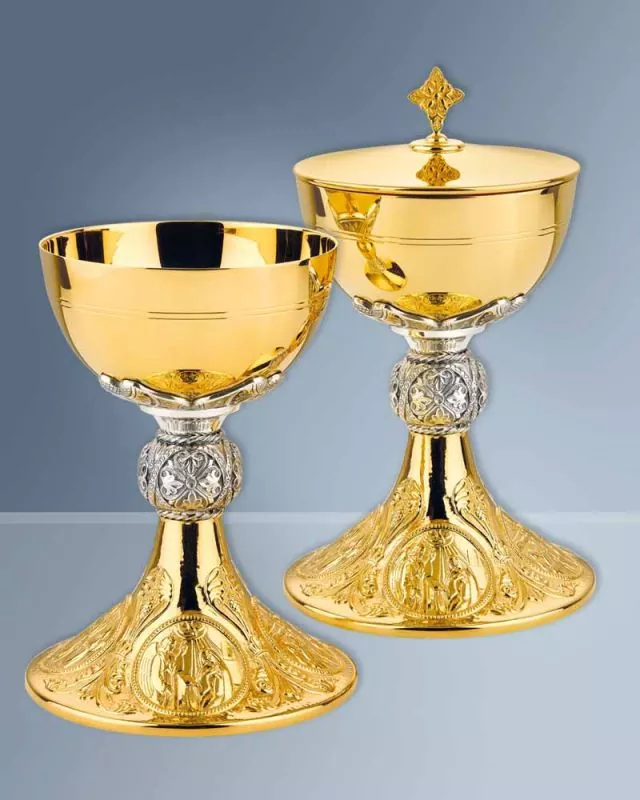 Ziborium 2 Farbig - Schale 12cmØ mit Deckel "Kreuzwegstationen"