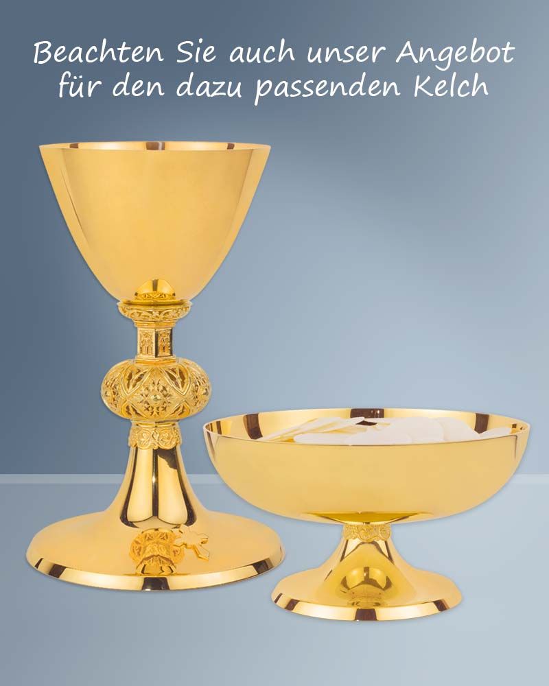 Kelch vergoldet Messing 20 cm hoch, Cuppa 11 cm Ø