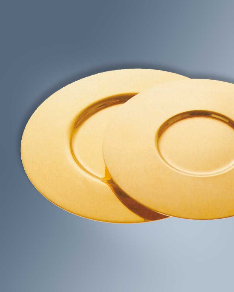 Kelchpatene flache Form 15 cm Ø poliert vergoldet