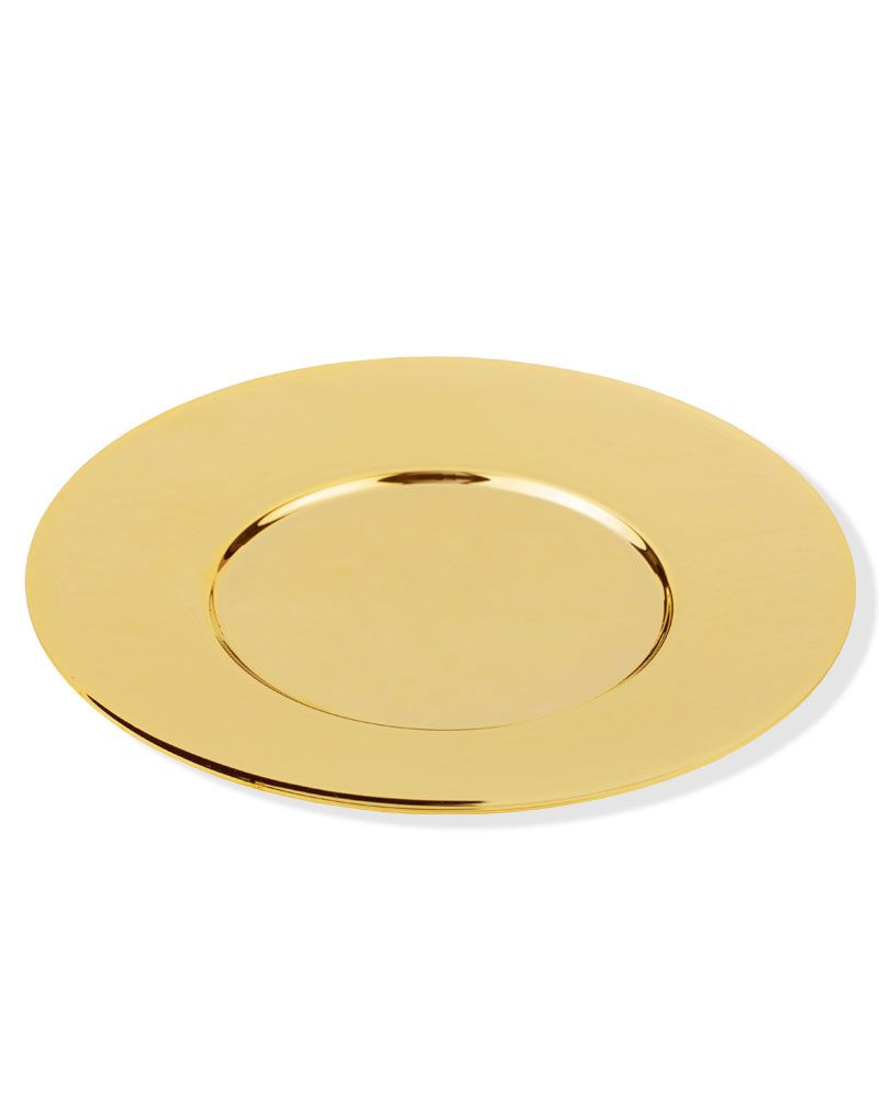 Kelchpatene vergoldet 14 cm Ø konkav mit Vertiefung