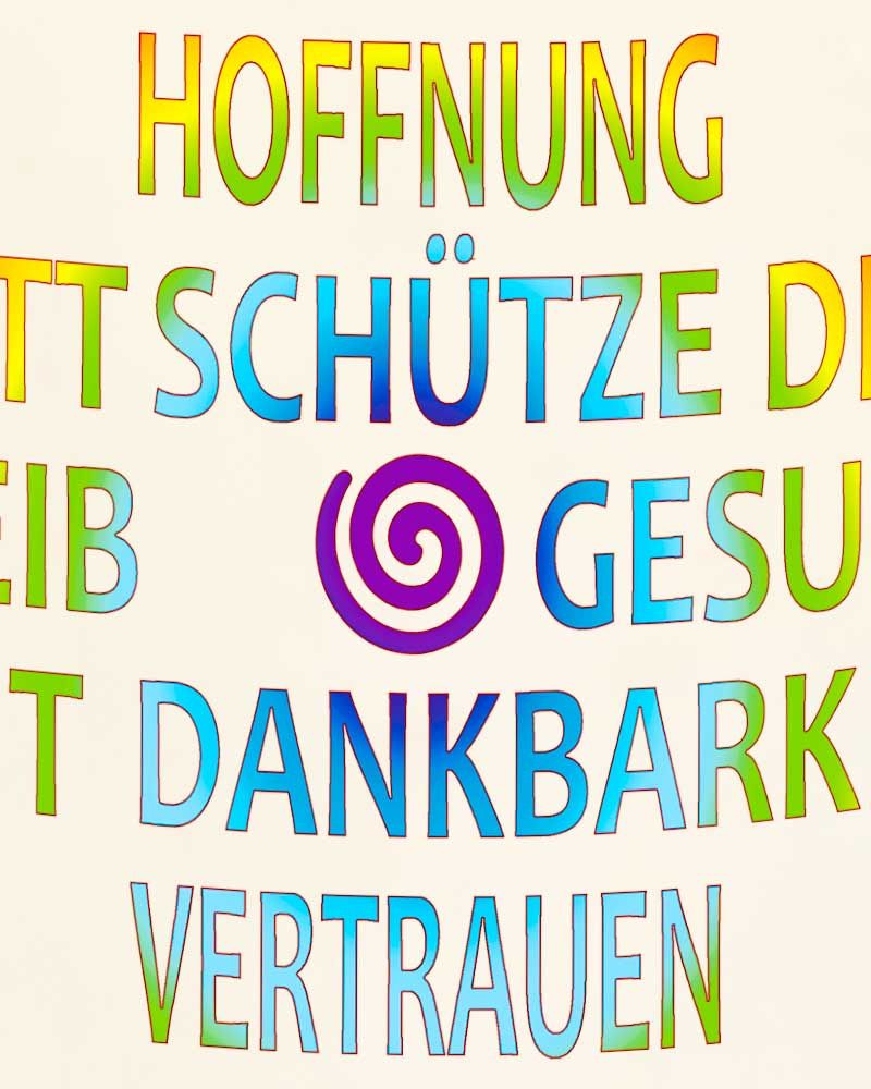 Kerze Hoffnung 165x50 mm Segenskreuz Regenbogen