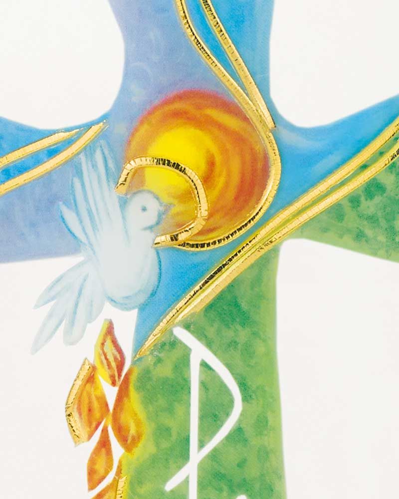 Osterkerze 225 x 70 mm "Schöpfung" Handarbeit