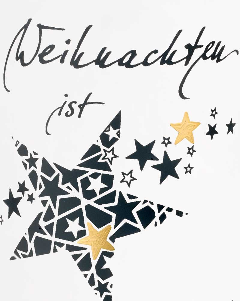 Poesie-Kerze 140 x 70 mm "Weihnachten" bemalt