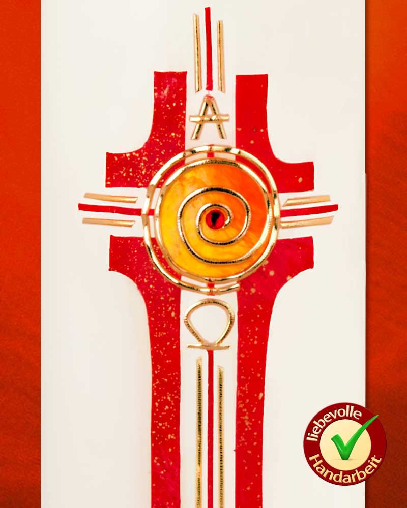 Osterkerze 225 x 70 mm RAL Kreuz der Unendlichkeit
