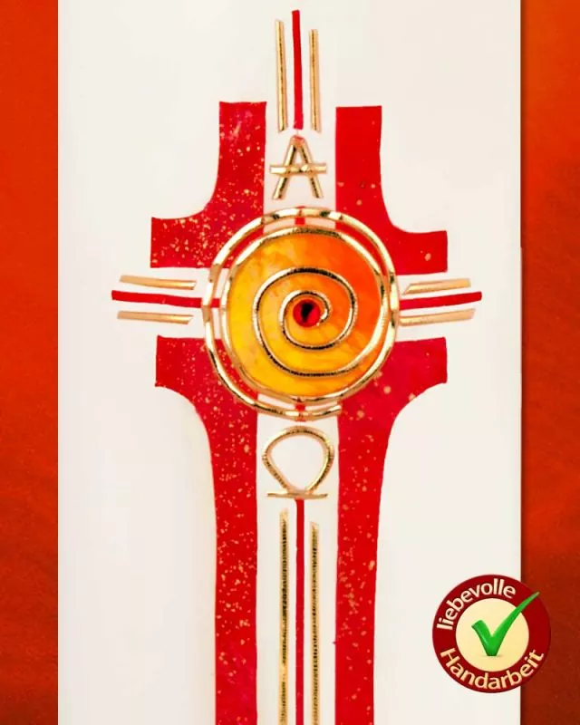 Osterkerze 225 x 70 mm RAL Kreuz der Unendlichkeit Osterkerze 225 x 70 mm RAL Kreuz der Unendlichkeit