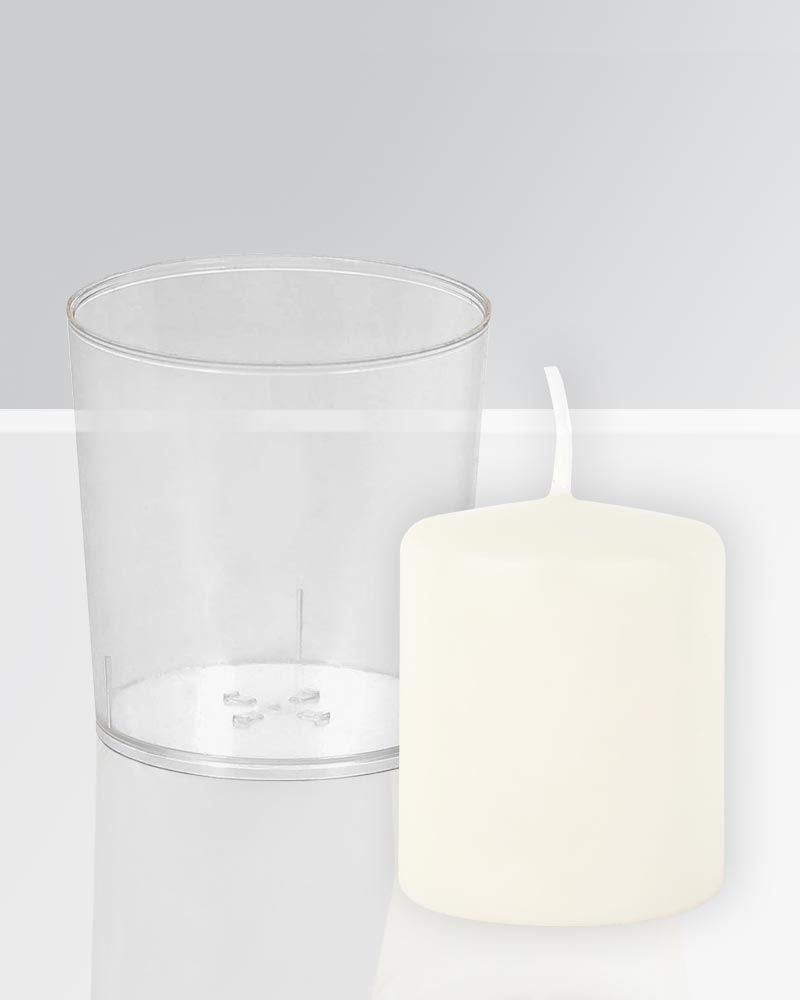 50 Windschutzbecher PC klar für Kerzen 50 x 60 mm