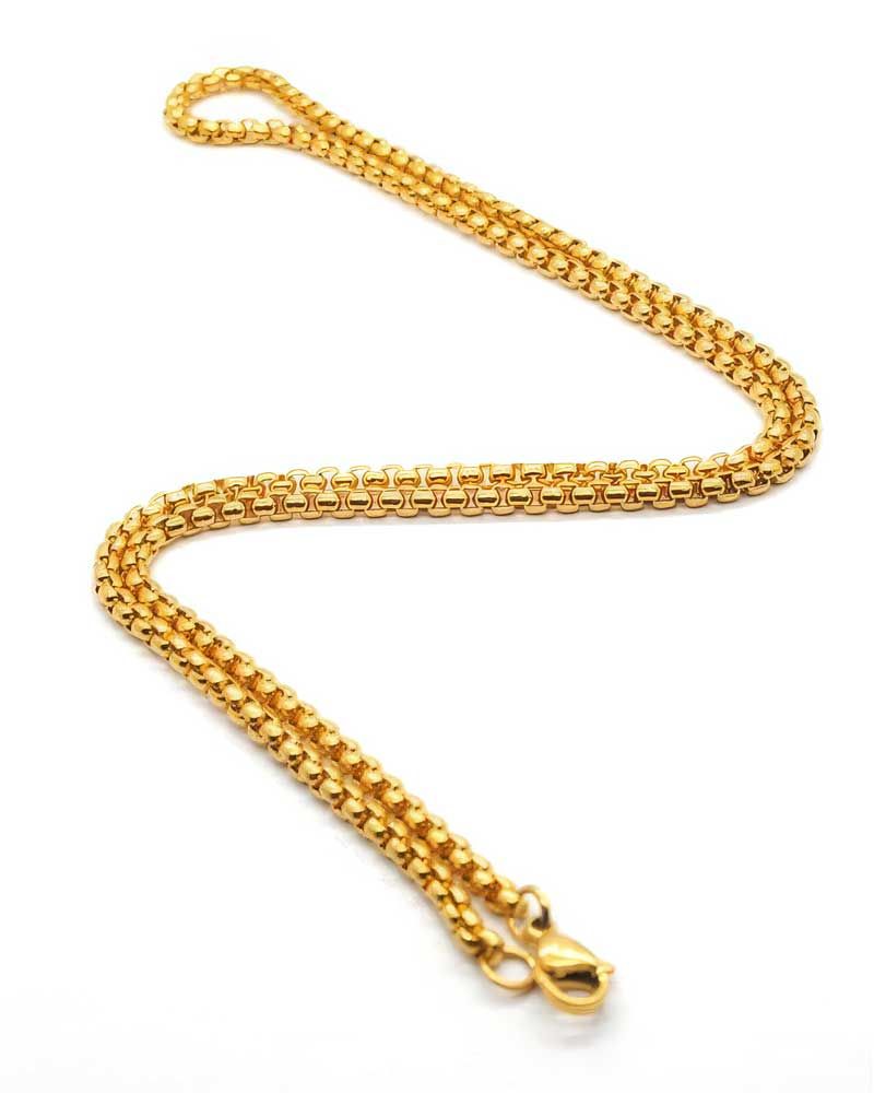 Kette - goldfarbig, 60 cm Länge mit Karabinerverschluss