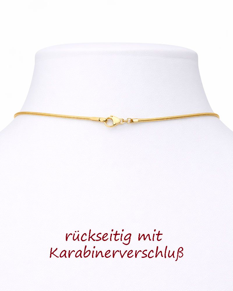 Schlangenkette Silber vergoldet 45 cm mit Karabiner