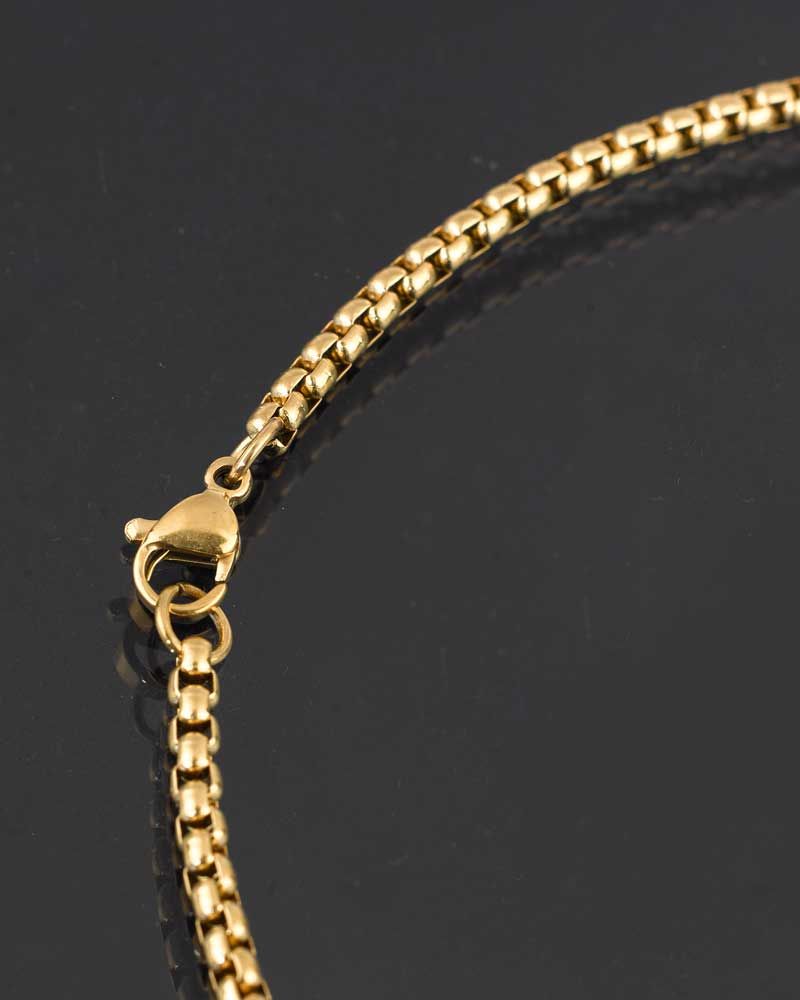 Kreuzanhänger 55 x 30 mm Edelstahl vergoldet mit Kette