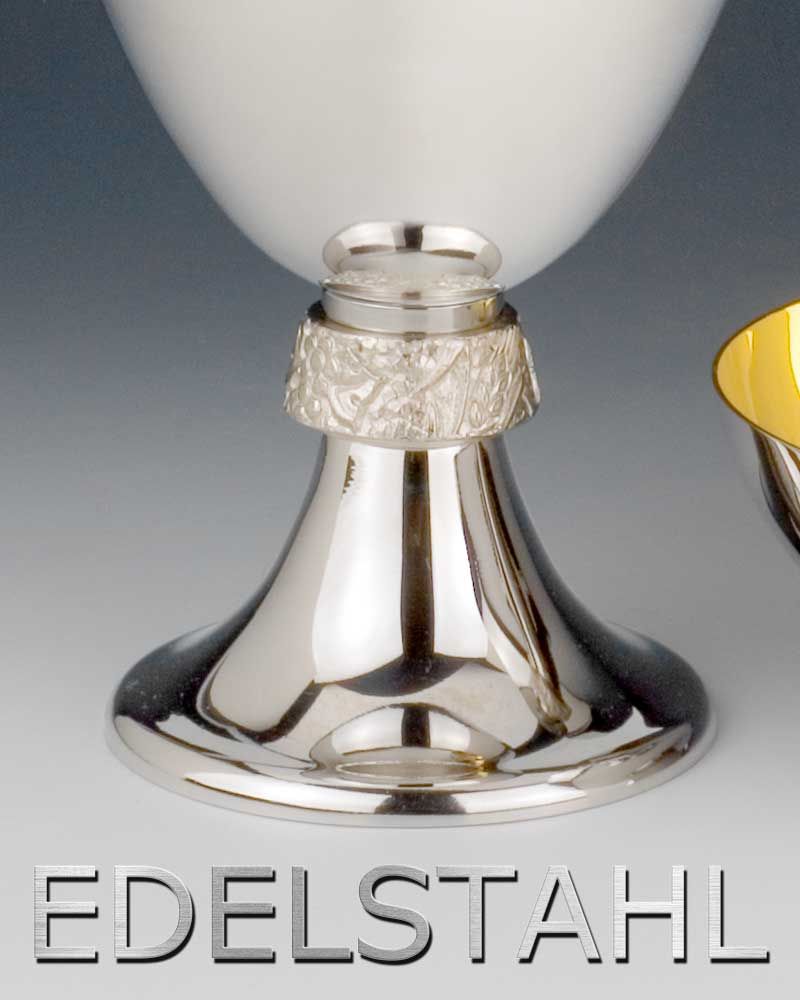Kelch 16 cm schlicht, robust  aus poliertem Edelstahl
