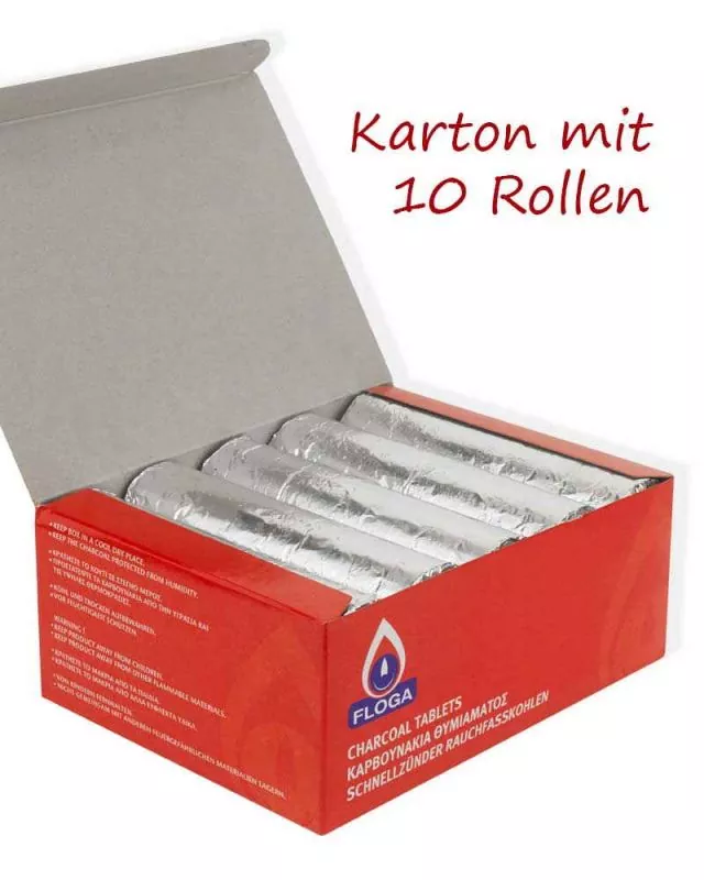 100 Räucherkohlen 4 cm Ø Schnellzünder 1 Stunde