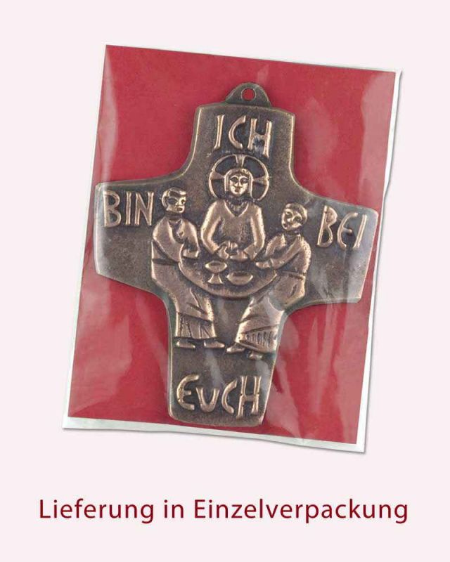 Bronzekreuz Herz 8cm 7cm Kommunion Bronze Cross Heart 