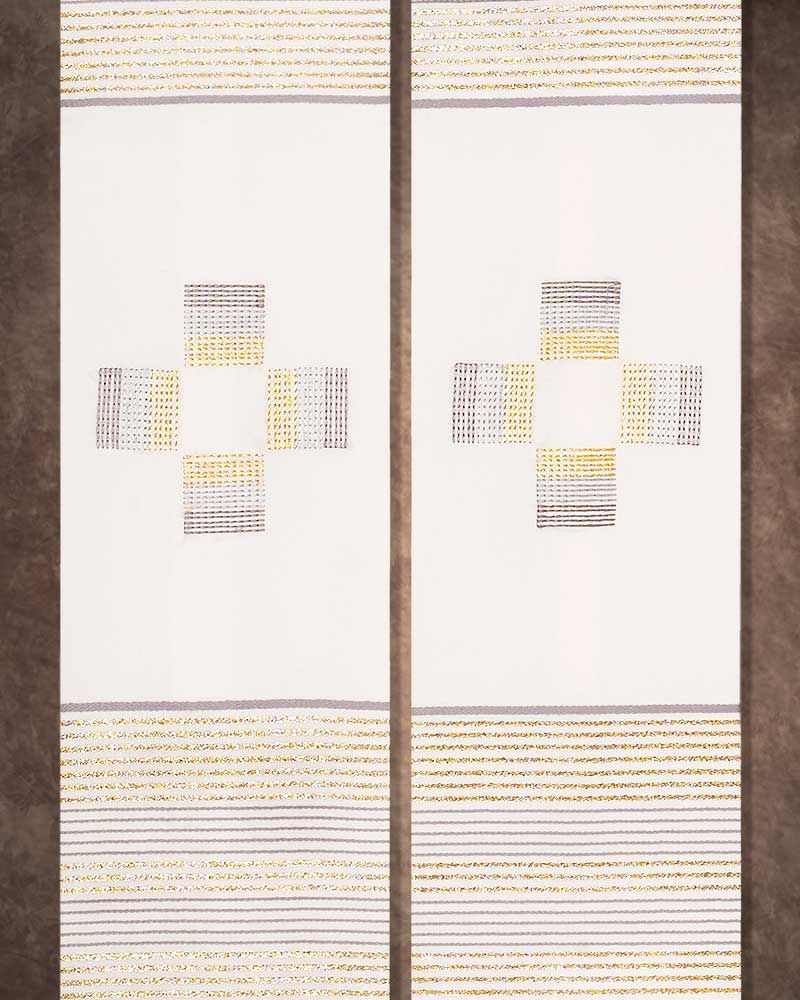 Priesterstola weiß mit Kreuzsymbol 140 cm lang
