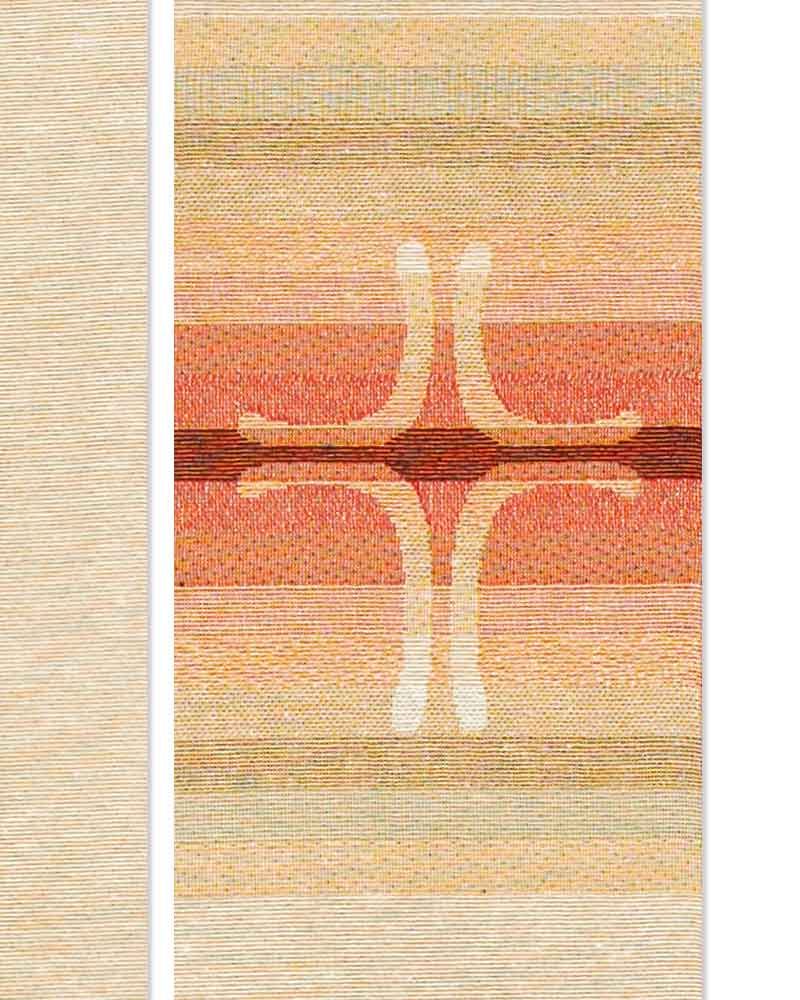 Stola beige, Gobeline Kreuze eingewebt 140 cm