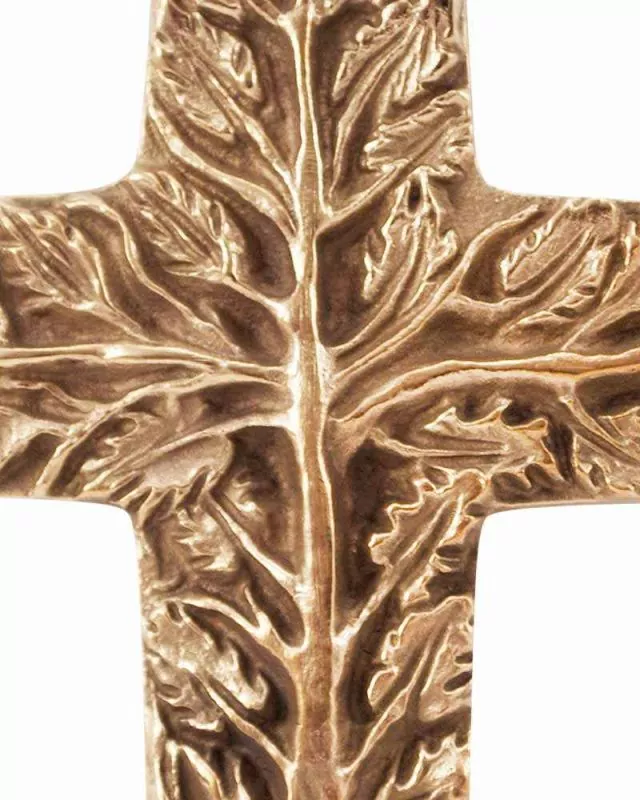 Wandkreuz 16,5 x 20 cm Lebensbaum Bronze
