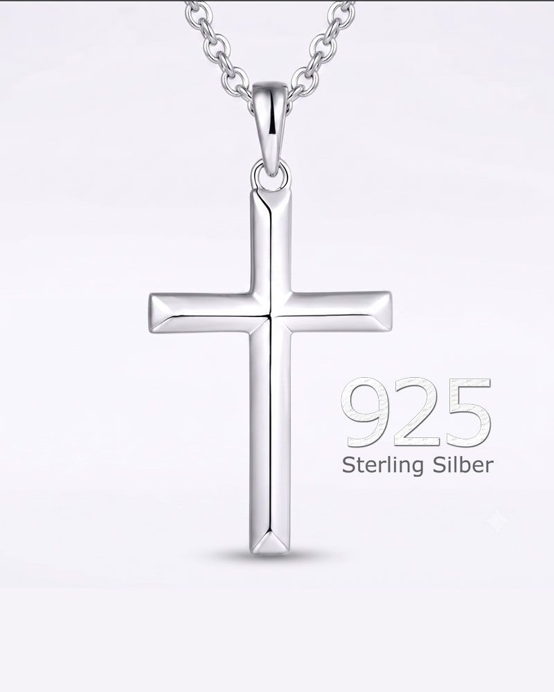 Kreuzanhänger 20 x 30 mm Sterling Silber mit Kette 40 + 5 cm
