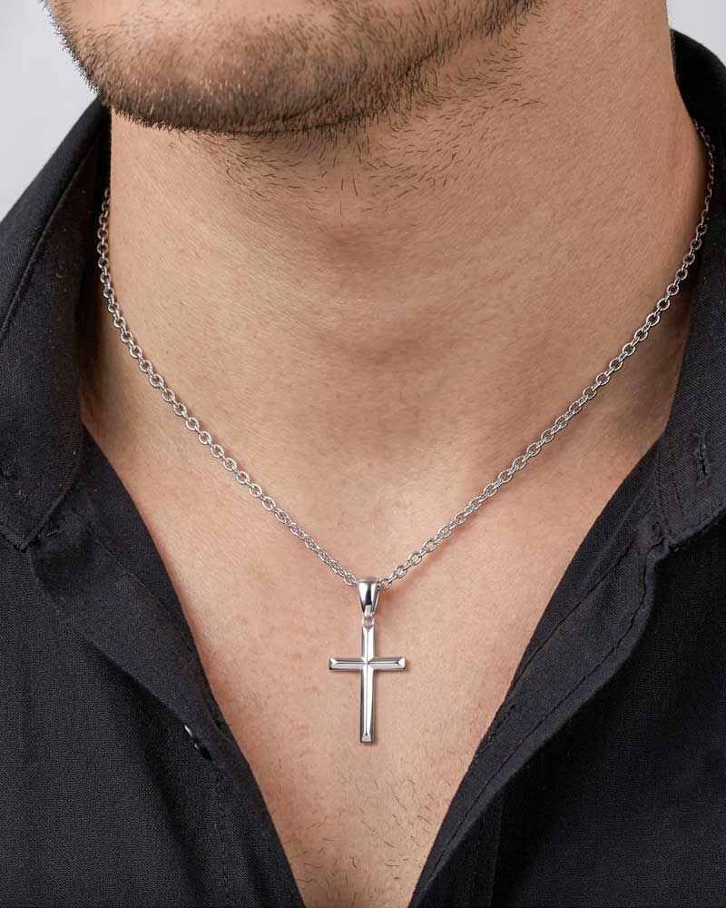 Kreuzanhänger 20 x 30 mm Sterling Silber mit Kette 40 + 5 cm