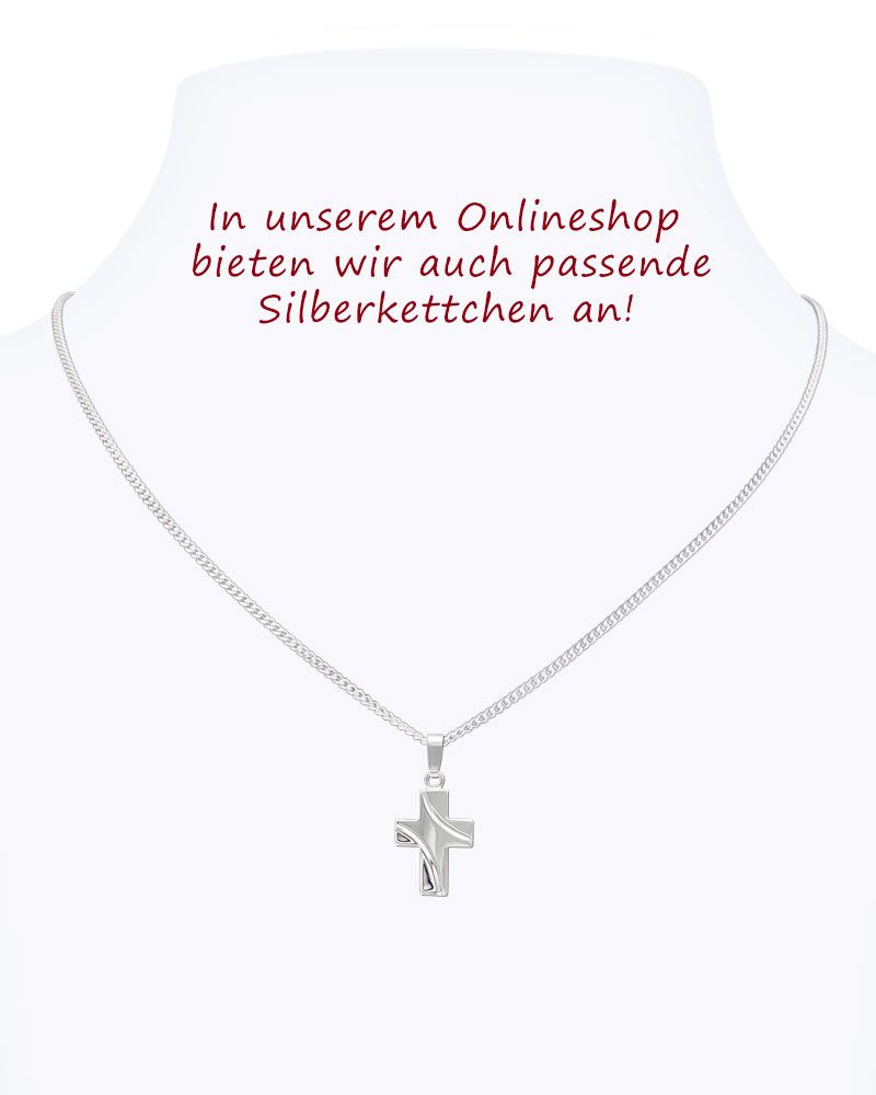 Kreuz Anhänger Silber geschwungen 11 x 15 mm
