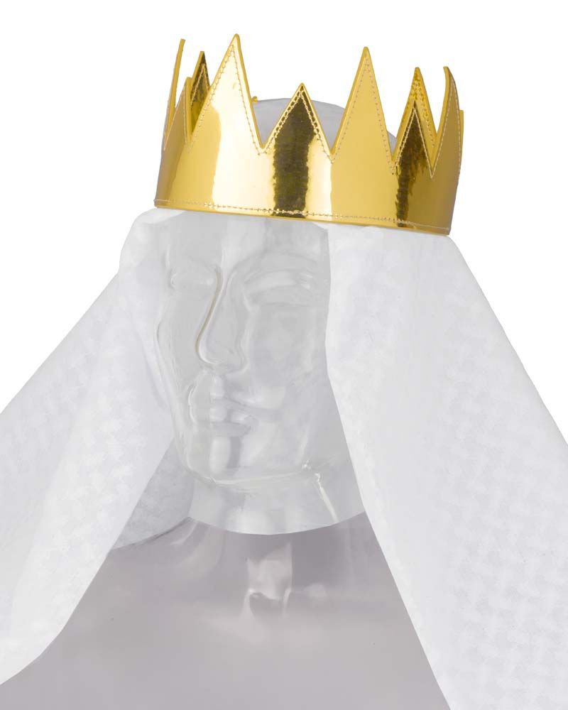Sternsingerkrone verstellbar Gold mit weißem Tuch