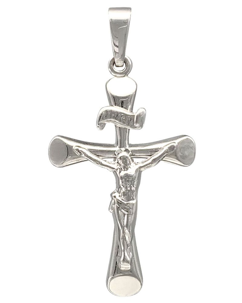Kreuz Anhänger Kruzifix modern 25 mm 925 Silber