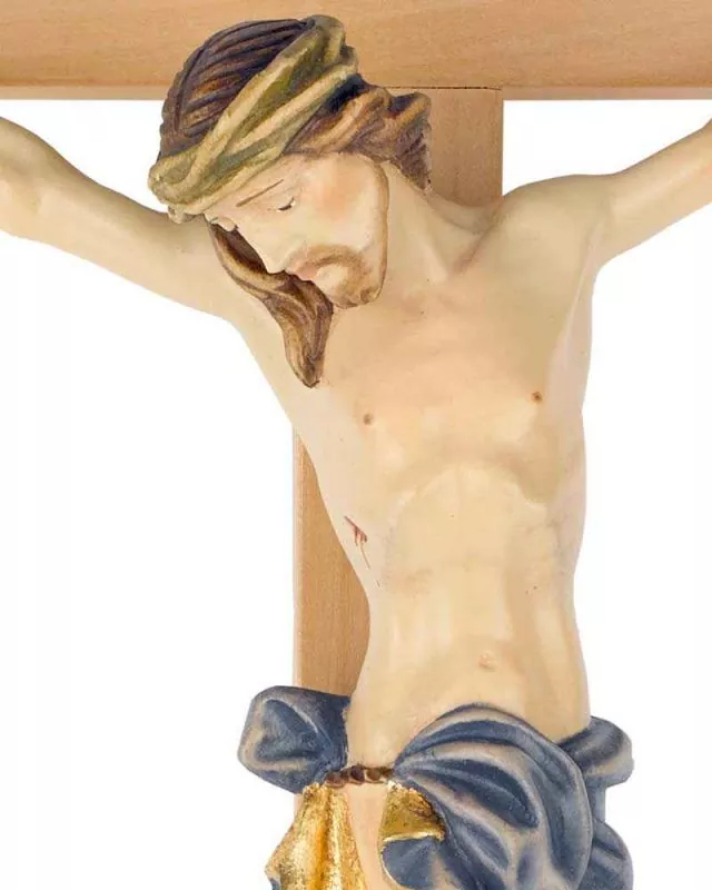 Kruzifix Kreuzbalken 30 cm Christus geschnitzt 16 cm