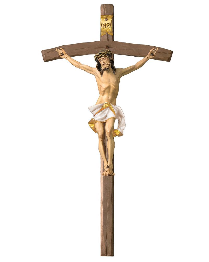 Wandkreuz mit gebogenem Balken 23 x 12 cm