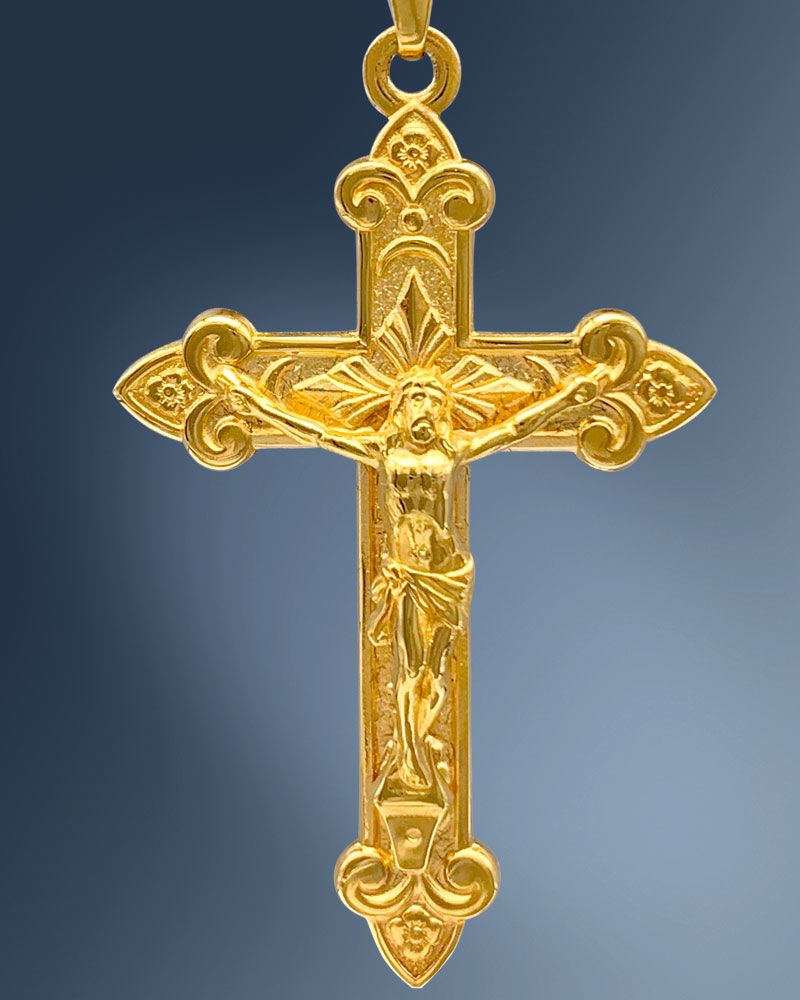 Kreuz Anhänger Kruzifix 8 mm x 25 mm 8ct Gold 333
