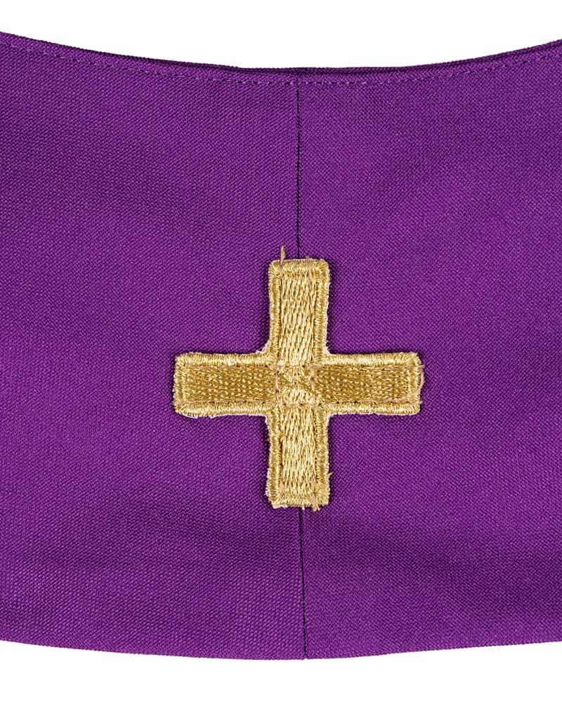 Priesterstola violett gesticktes IHS Symbol in Goldfarbe