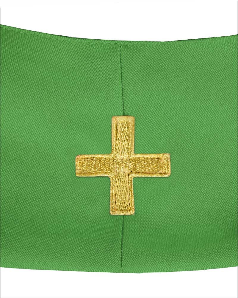 Priesterstola grün gesticktes IHS Symbol in Goldfarbe
