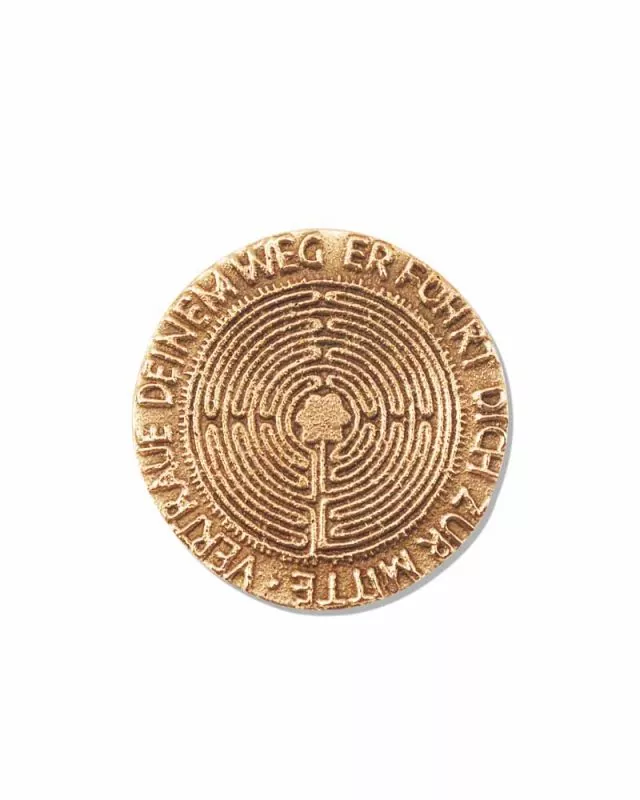 Handschmeichler Bronze Labyrinth, 4 cm Ø