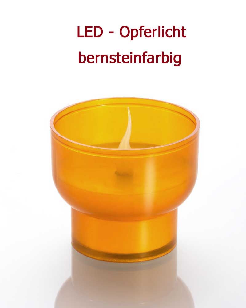 12 LED-Opferlichter mit Induktionskern bernstein