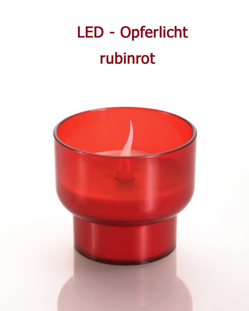 12 LED-Opferlichte rote Hülle mit Induktionskern