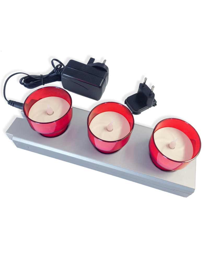 LED Opferlichttisch MINI mit 3 Lichtern und Netzteil
