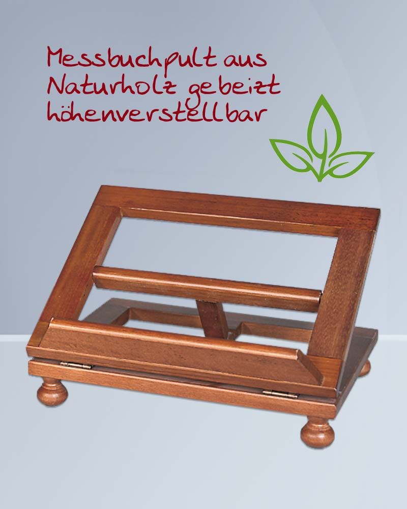 Lesepult 30 x 39 cm Holz braun gebeizt