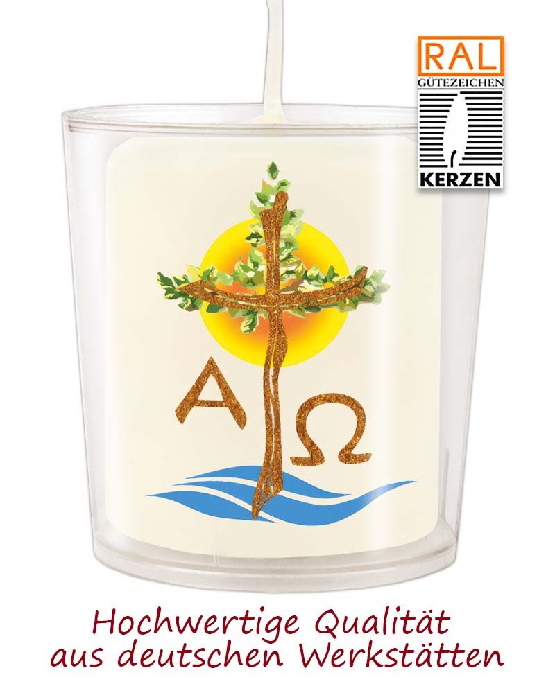 96 Lichterbecher Lebensbaum mit Kerzen 60 x 50 mm