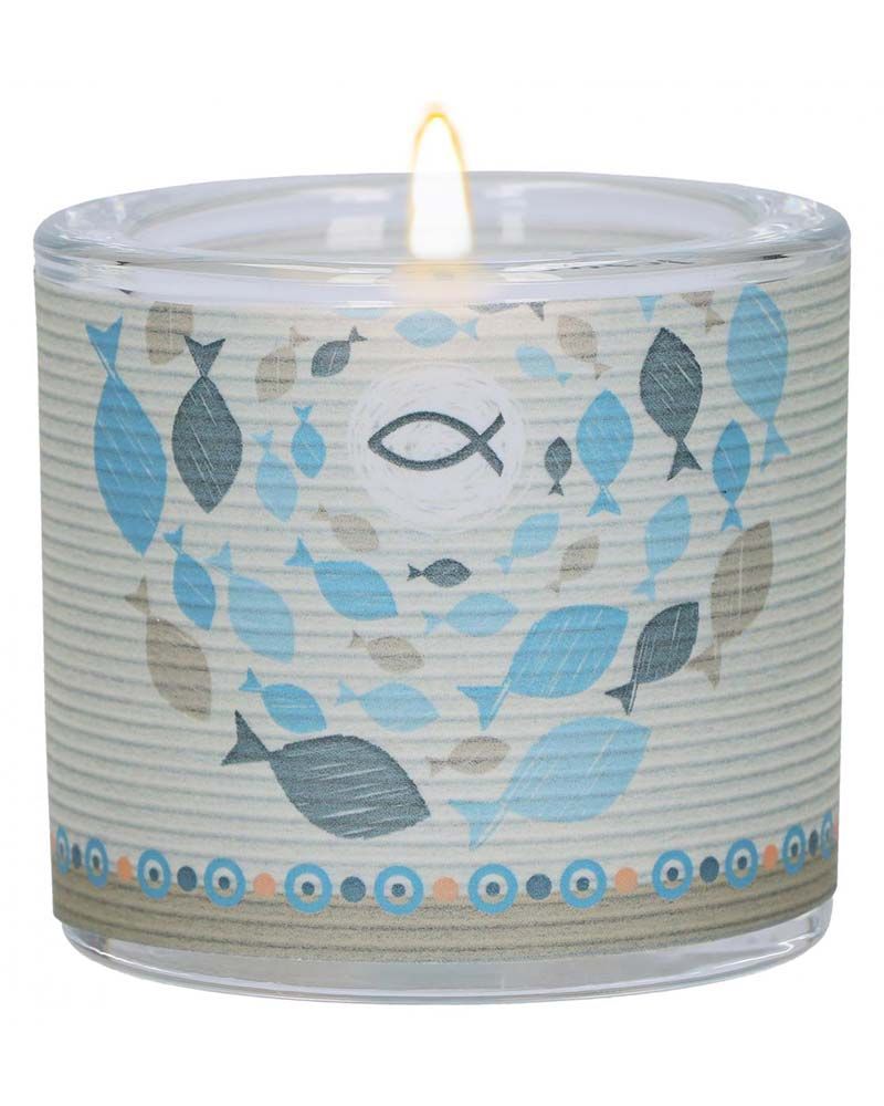 Glaswindlicht 6 cm, Jesus ist in unserer Mitte