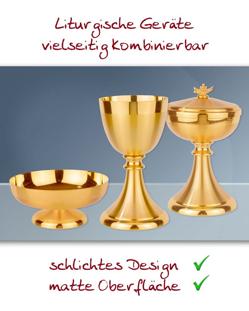 Kelch schlicht 16 cm matt vergoldet Cuppa 8,7 cm Ø