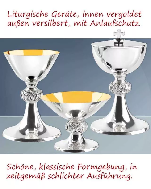 Ziborium Messing versilbert 18 cm hoch
