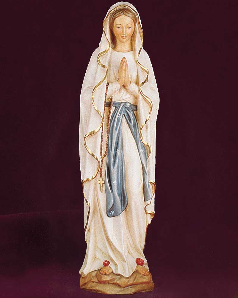 Lourdes Madonna 40 cm geschnitzt koloriert