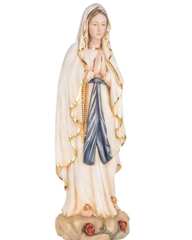 Lourdes Madonna 40 cm geschnitzt koloriert