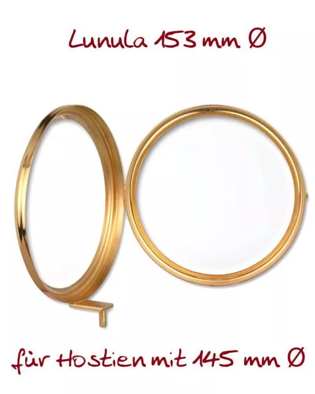 Lunula 155 mm Ø vergoldet für Hostien mit 145 mm Ø