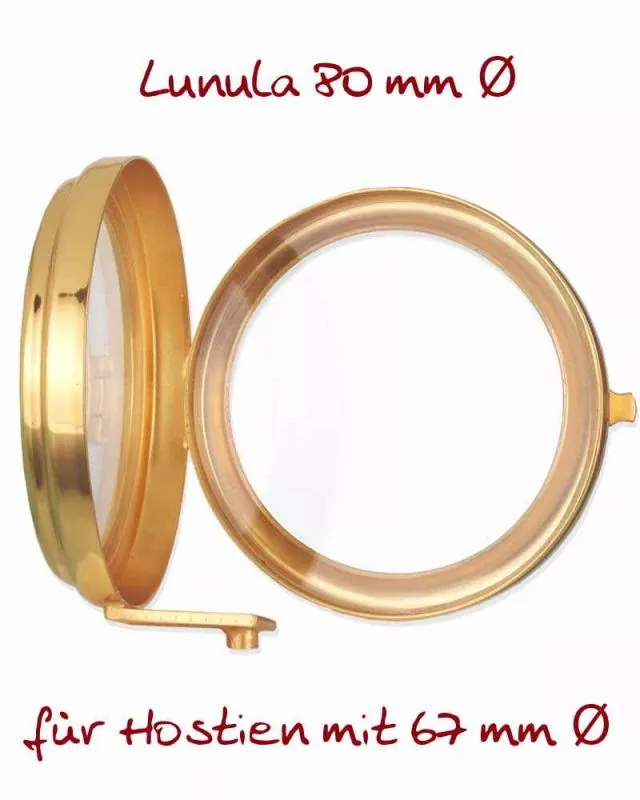 Lunula 76 mm Ø vergoldet für Hostien mit 67 mm Ø