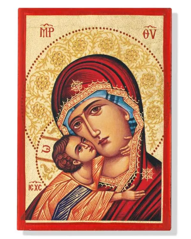 Ikone Madonna Glikofilusa Siebdruck 7 x 10 cm, im Etui