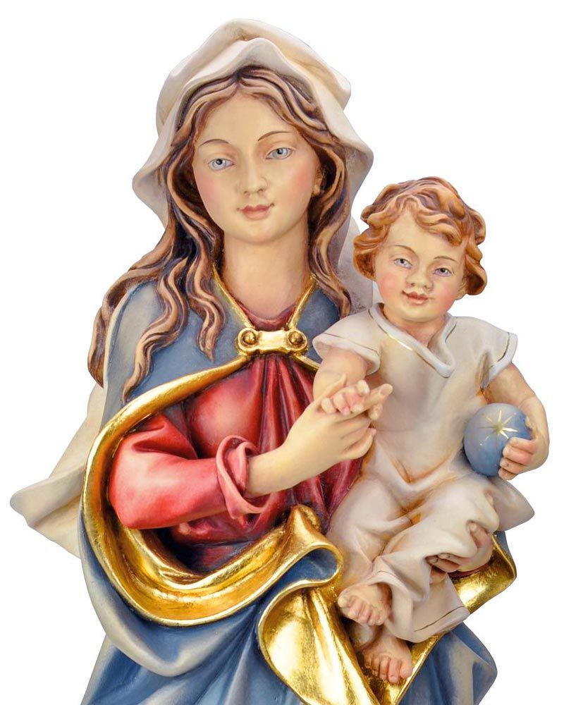 Madonna Wegbegleiterin, 30 cm, coloriert, holzgeschnitzt