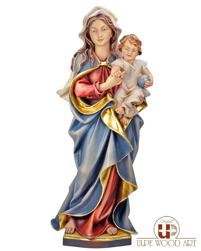 Madonna Wegbegleiterin, 30 cm, coloriert, holzgeschnitzt