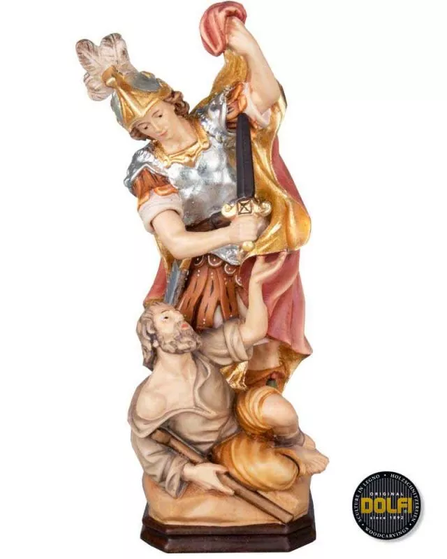Heiliger Martin mit Bettler holzgeschnitzt 40 cm koloriert
