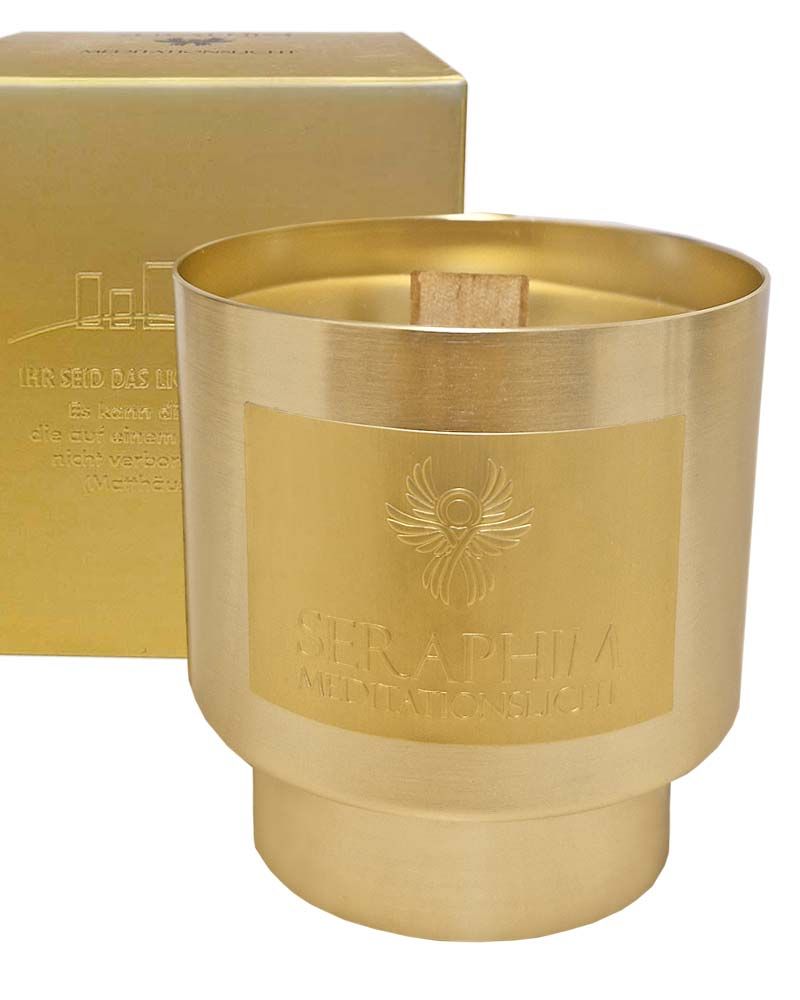 Meditationskerze handgearbeitet 8,5 x 9 cm