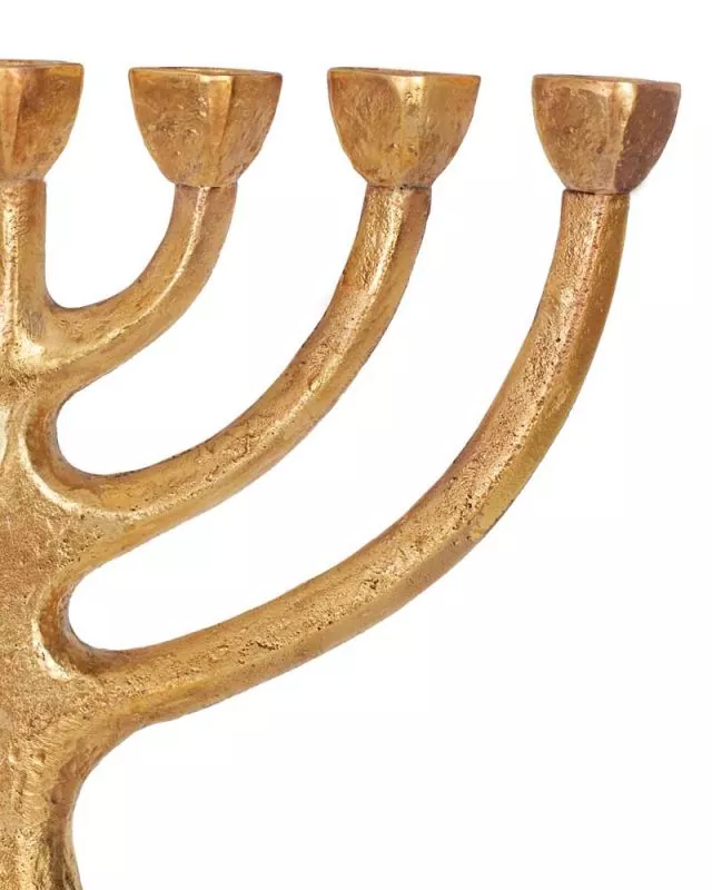 Menorah 22 x 29 cm solide Bronze 7-armiger Leuchter