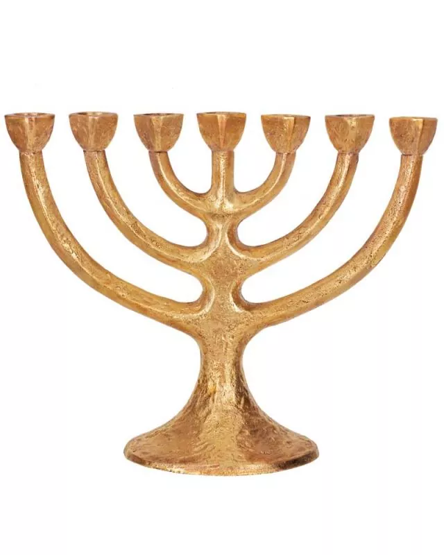 Menorah 22 x 29 cm solide Bronze 7-armiger Leuchter